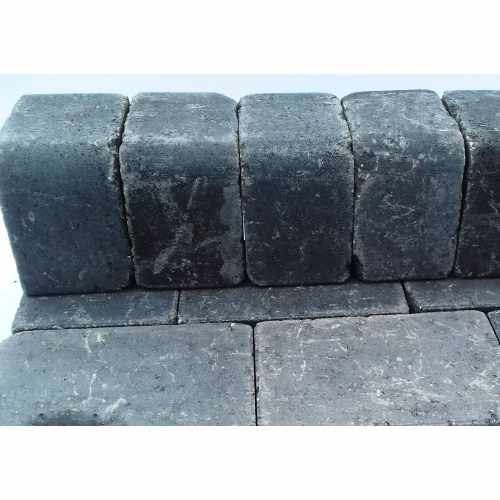 Tumbled Block Paving Low Kerbs for Driveways in Charcoal - 140mm High