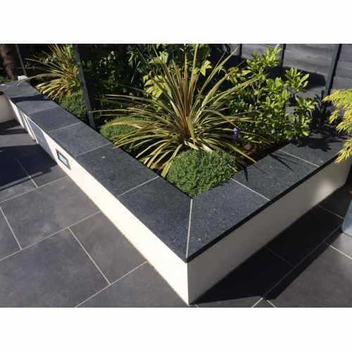 Black Copings: Natural Granite Flat Double Coping Stone in Emperor Black - 600mm x 300mm x 25mm