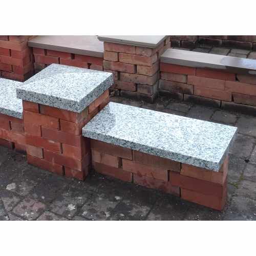 Wall Copings: Natural Granite Flat Double Coping Stone in Emperor Silver - 600mm x 300mm x 40mm