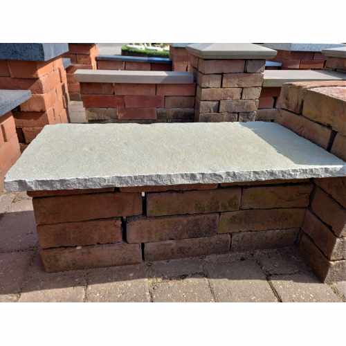 Natural Tumbled Honey Limestone Flat Double Brick Wall Coping Stones - Size: 600x300x22mm