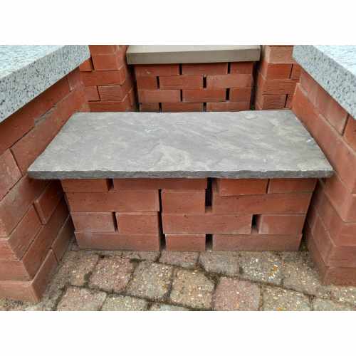 Natural Sandstone Flat Double Brick Wall Coping Stones in sagar Black Colour - Size: 600x300x22mm