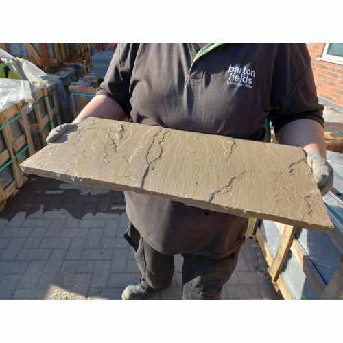 Natural Sandstone Flat Double Brick Wall Coping Stones in Harvest Blend - 600mm x 300mm