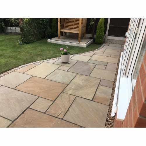 Natural Stone Paving, Sandstone. 4 Size Paving in Forest Blend
