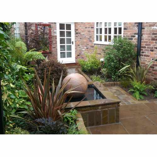 Natural Sandstone Pre-Drilled 50cm Dia Sphere in Rainbow Colour - Complete Water Feature Kit