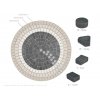 Tumbled 50mm Block Paving Circle in Brindle Colour - 1.55mtr Diameter