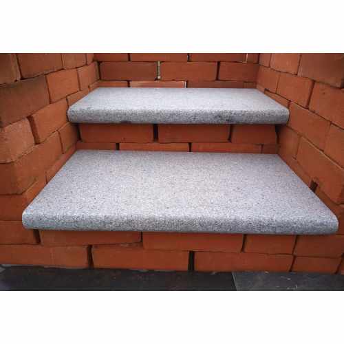 Natural Granite Bullnosed Steps in Graphite Grey - 600mm x 350mm x 40mm