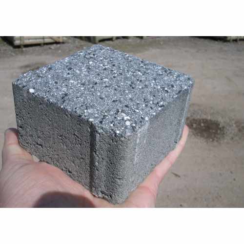 Granite Effect Shot Blast Cobbles,  Dark Grey - 10cm x 10cm