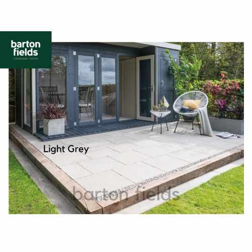 Bradstone Textured Paving Slabs in Light Grey - 450x450mm.  Pack (40)