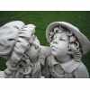 Boy & Girl Kissing On A Bench, Garden Statue