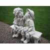 Boy & Girl Kissing On A Bench, Garden Statue