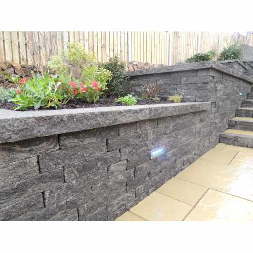 Graphite Granite Effect 3 Size Reconstituted Garden Walling - Pack 3m2