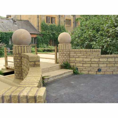 Tumbled Garden Walling Stone, 2 Size Walling Project Pack in Cotswold Buff Colour - Pack 5.2m2