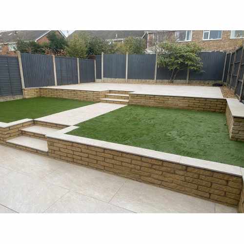 Tumbled Garden Walling Stone, 305x100x65mm Single Size in Cotswold Buff Colour - Pack 5m2