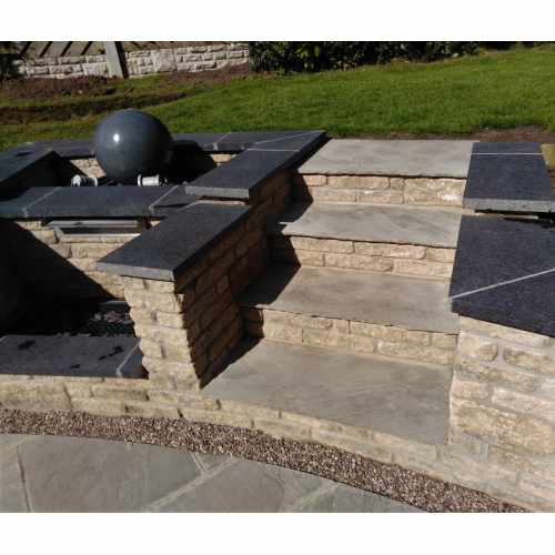 Tumbled Garden Walling Stone, 2 Size Walling Project Pack in York Brown Colour - Pack 5.2m2