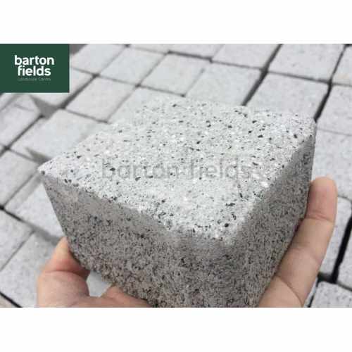 Granite Effect Shot Blast Cobbles, Silver 10cm x 10cm
