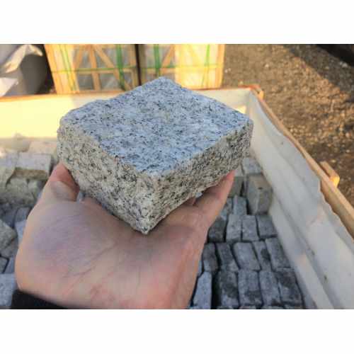 Natural Granite Split Cobble Setts, Silver - 10cm x 10cm x 5cm